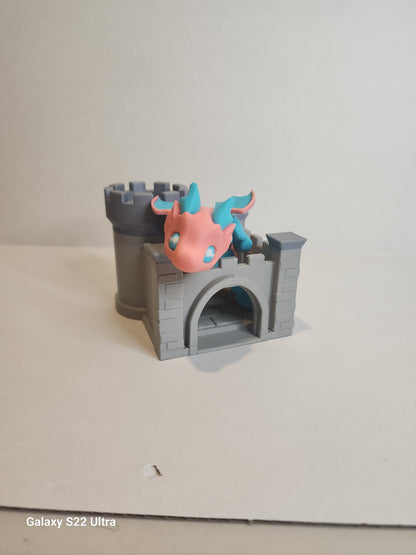 Desk Dragon with Castle