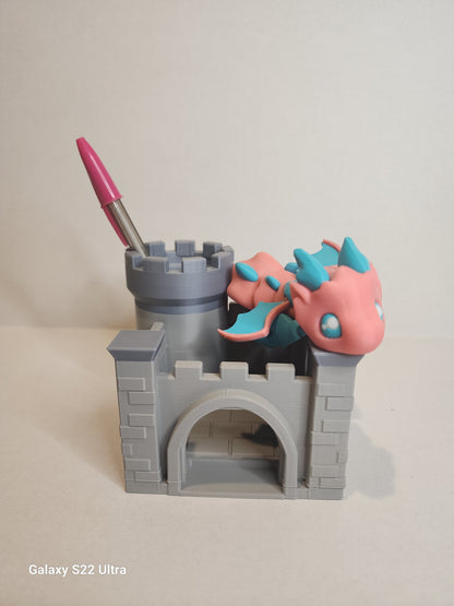 Desk Dragon with Castle