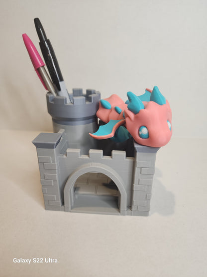 Desk Dragon with Castle