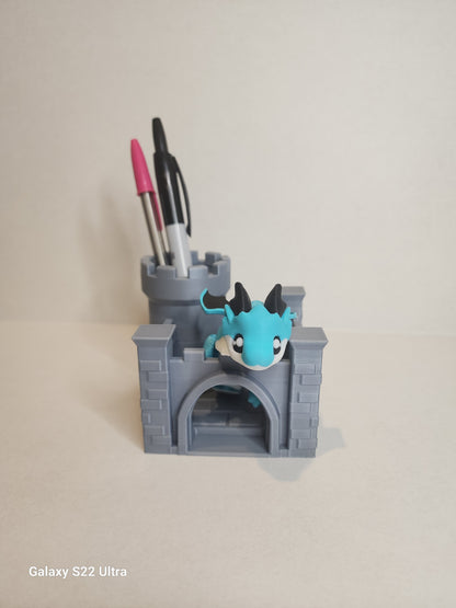 Desk Dragon with Castle