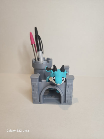 Desk Dragon with Castle