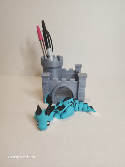 Desk Dragon with Castle