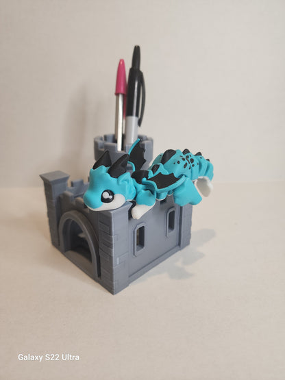 Desk Dragon with Castle